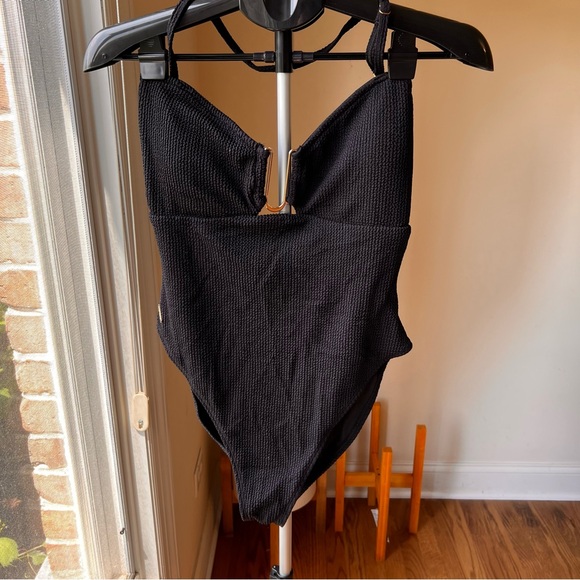 NEW River Island Textured Bandeau Swimsuit One Piece Sz 12 - Picture 3 of 8